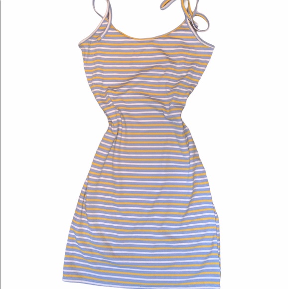 F21 Tie-able Strapped Striped Mini Dress - Picture 2 of 3